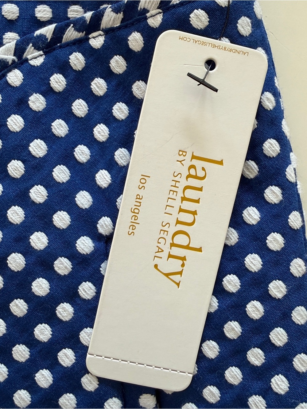 NEW Laundry Polka Dot A-Line Mini Skirt in a Royal Navy & White Polkadot Sz 4 - Picture 7 of 11